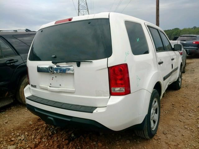 5FNYF3H23EB026898 - 2014 HONDA PILOT LX WHITE photo 4