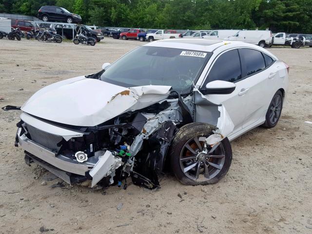 19XFC1F73KE200232 - 2019 HONDA CIVIC EXL WHITE photo 2