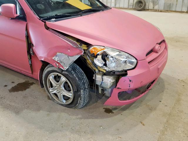 KMHCM3AC1AU159966 - 2010 HYUNDAI ACCENT BLU PINK photo 9