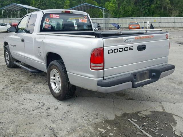 1B7GL22X41S337725 - 2001 DODGE DAKOTA SILVER photo 3