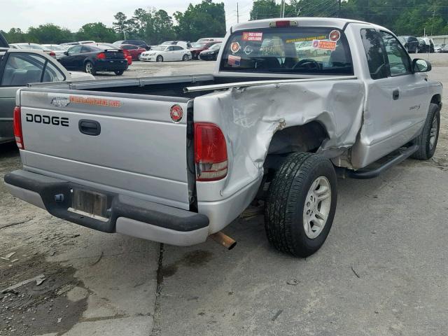 1B7GL22X41S337725 - 2001 DODGE DAKOTA SILVER photo 4