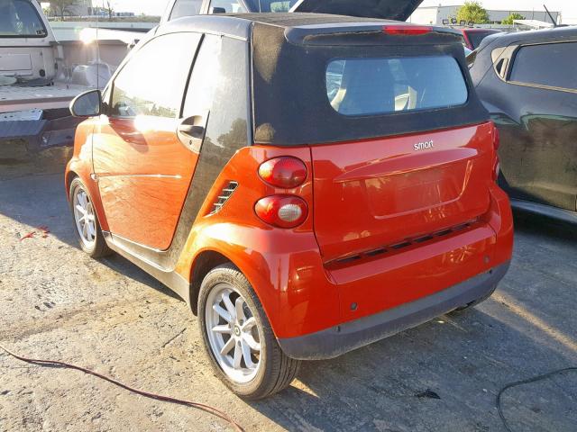 WMEEK31X58K190165 - 2008 SMART FORTWO PAS RED photo 3