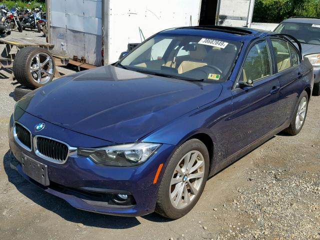 WBA8E5G55GNT94995 - 2016 BMW 320 XI BLUE photo 2