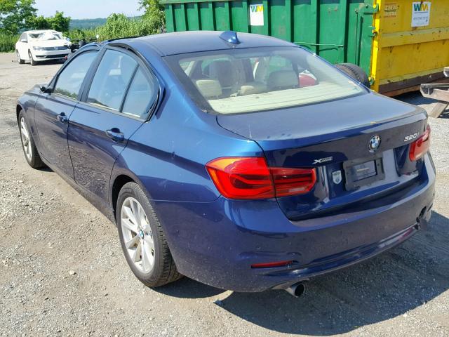 WBA8E5G55GNT94995 - 2016 BMW 320 XI BLUE photo 3