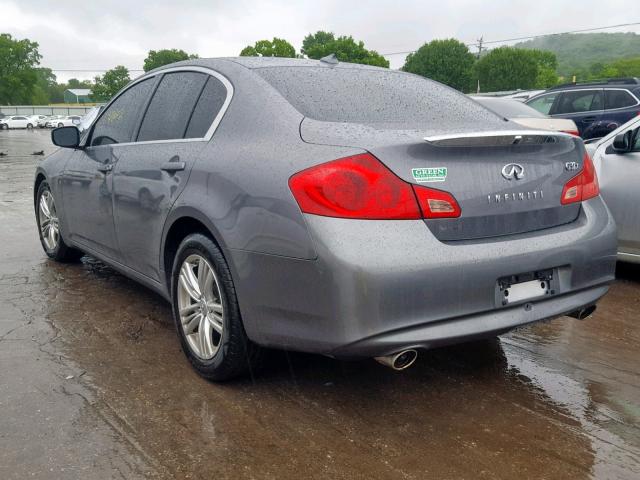 JN1CV6AR4DM359402 - 2013 INFINITI G37 GRAY photo 3