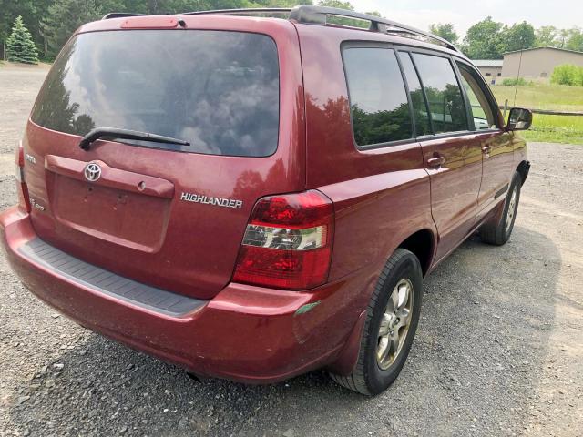 JTEEP21A150109784 - 2005 TOYOTA HIGHLANDER RED photo 4