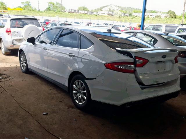 3FA6P0G72FR104478 - 2015 FORD FUSION S WHITE photo 3