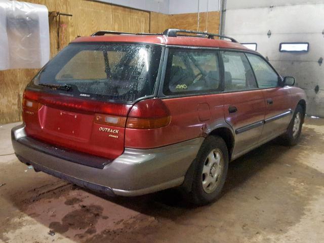 4S3BG6857V7642365 - 1997 SUBARU LEGACY OUT BURGUNDY photo 4