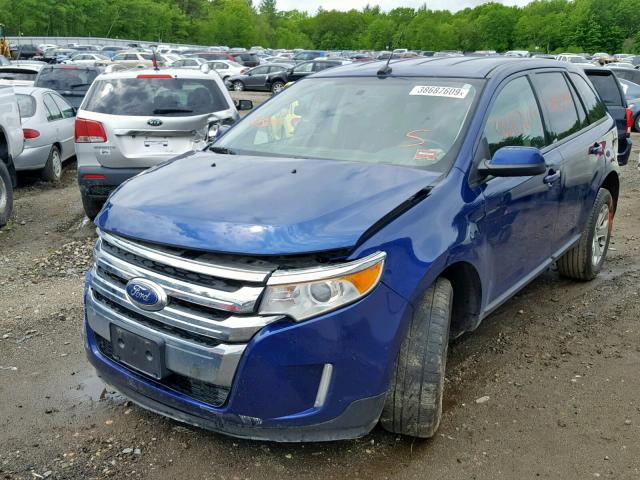 2FMDK4JC2DBA44626 - 2013 FORD EDGE SEL BLUE photo 2