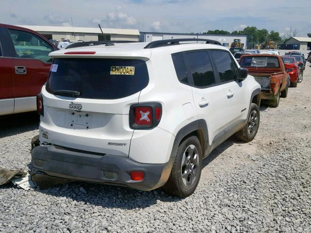 ZACCJBAB9HPF75502 - 2017 JEEP RENEGADE S თეთრი ფოტო 4
