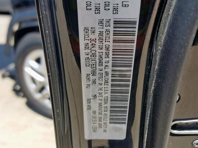 3C4NJCAB1KT637084 - 2019 JEEP COMPASS SP შავი ფოტო 10