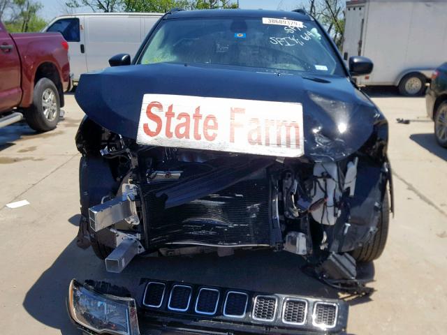 3C4NJCAB1KT637084 - 2019 JEEP COMPASS SP შავი ფოტო 9