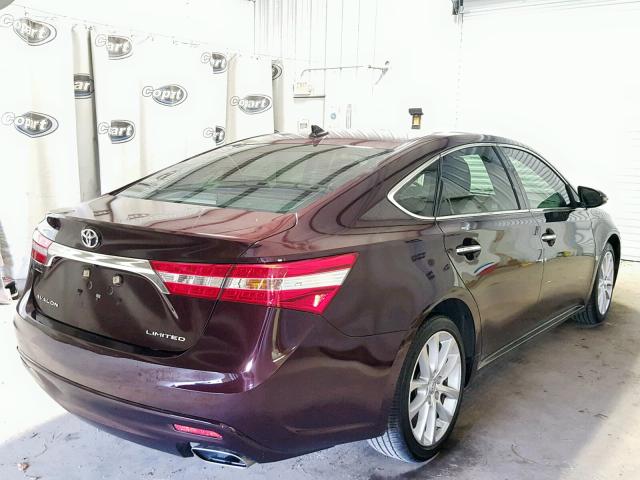 4T1BK1EB6FU141607 - 2015 TOYOTA AVALON XLE MAROON photo 4