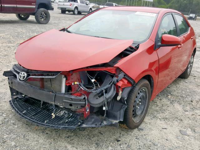 2T1BURHE3FC292503 - 2015 TOYOTA COROLLA L RED photo 2