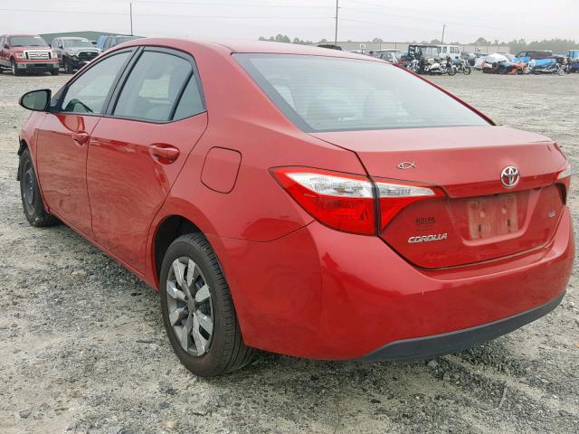 2T1BURHE3FC292503 - 2015 TOYOTA COROLLA L RED photo 3