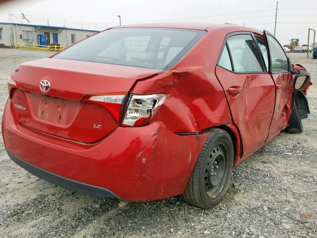 2T1BURHE3FC292503 - 2015 TOYOTA COROLLA L RED photo 4