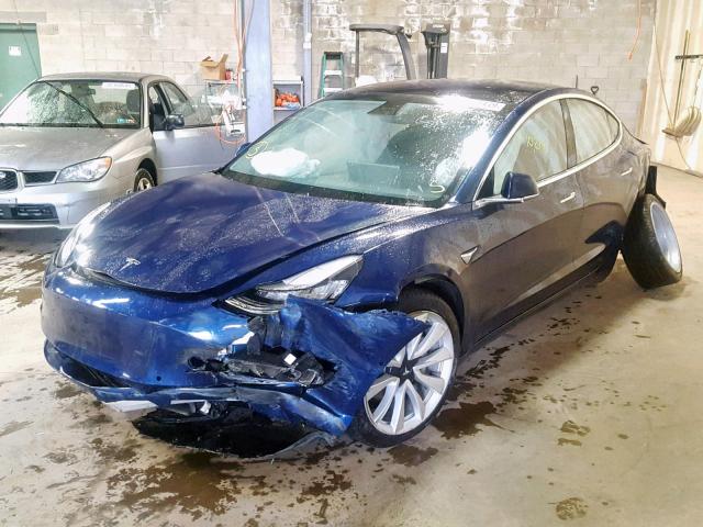 5YJ3E1EB8JF121795 - 2018 TESLA MODEL 3 BLUE photo 2