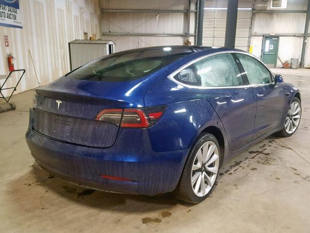 5YJ3E1EB8JF121795 - 2018 TESLA MODEL 3 BLUE photo 4