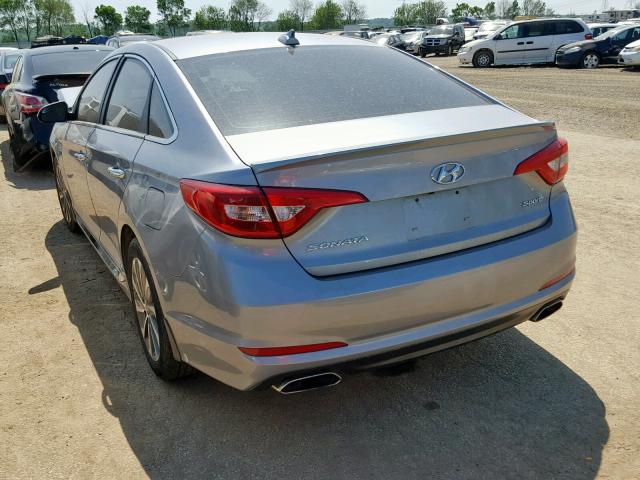 5NPE34AF6HH437975 - 2017 HYUNDAI SONATA SPO SILVER photo 3