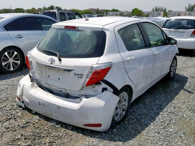 JTDKTUD38ED578973 - 2014 TOYOTA YARIS WHITE photo 4