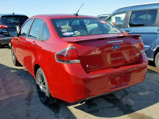 1FAHP3GN6AW156307 - 2010 FORD FOCUS SES RED photo 3