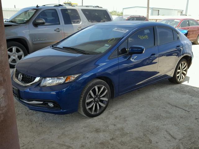 19XFB2F93FE215748 - 2015 HONDA CIVIC EXL BLUE photo 2