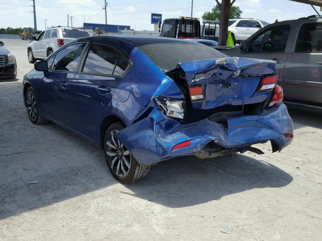 19XFB2F93FE215748 - 2015 HONDA CIVIC EXL BLUE photo 3