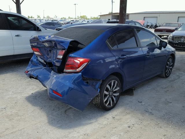 19XFB2F93FE215748 - 2015 HONDA CIVIC EXL BLUE photo 4