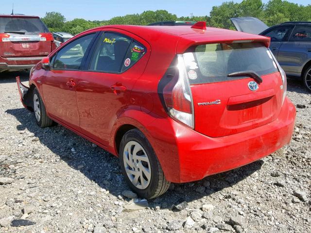 JTDKDTB33F1581714 - 2015 TOYOTA PRIUS C RED photo 3