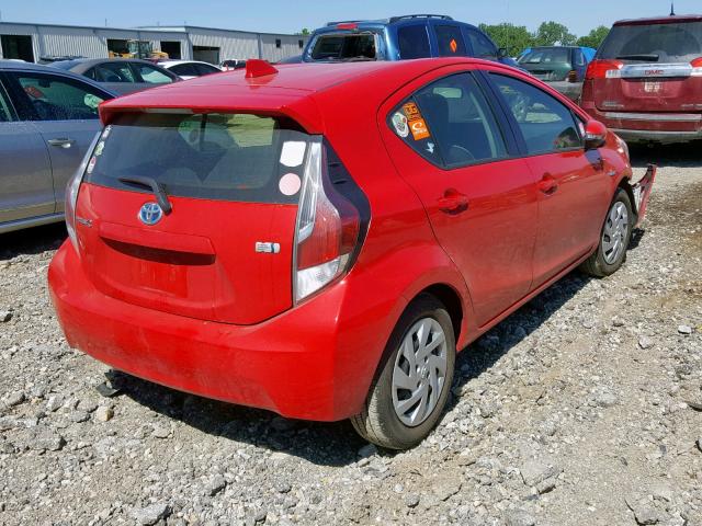 JTDKDTB33F1581714 - 2015 TOYOTA PRIUS C RED photo 4