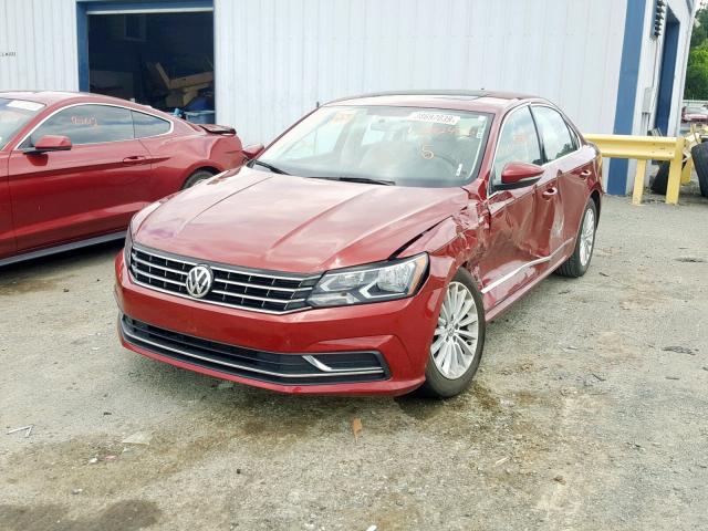 1VWBT7A38HC042456 - 2017 VOLKSWAGEN PASSAT SE MAROON photo 2