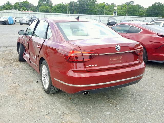 1VWBT7A38HC042456 - 2017 VOLKSWAGEN PASSAT SE MAROON photo 3