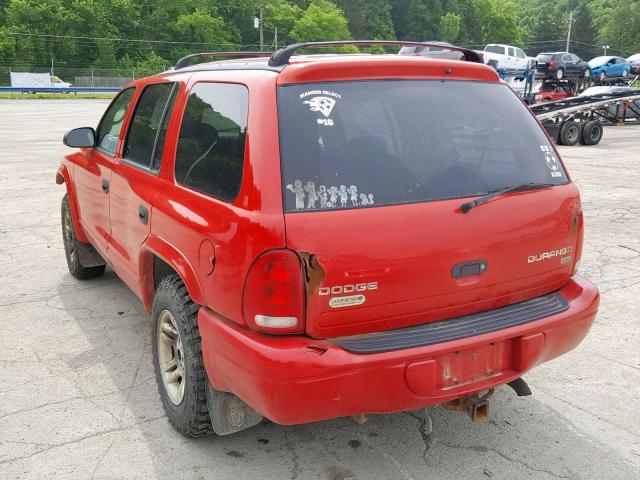 1D4HS48Z73F564336 - 2003 DODGE DURANGO SL RED photo 3