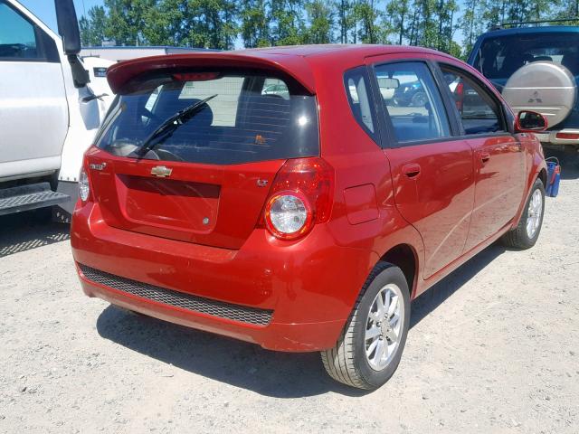 KL1TD6DE3AB098545 - 2010 CHEVROLET AVEO LS RED photo 4