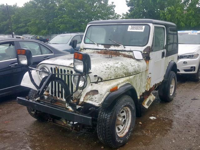 1JCCF87E3FT070772 - 1985 JEEP JEEP CJ7 WHITE photo 2