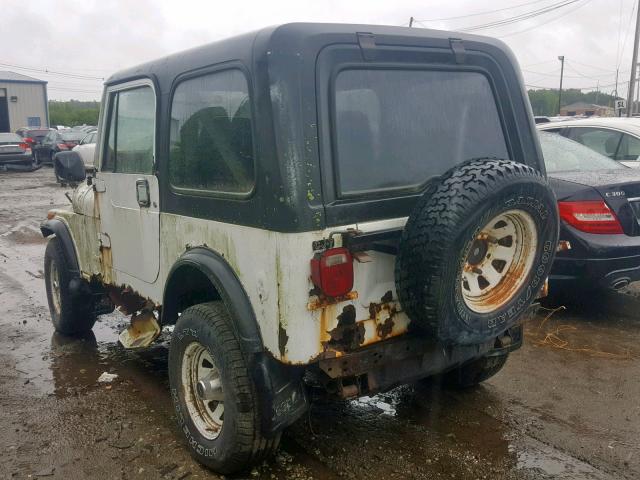 1JCCF87E3FT070772 - 1985 JEEP JEEP CJ7 WHITE photo 3