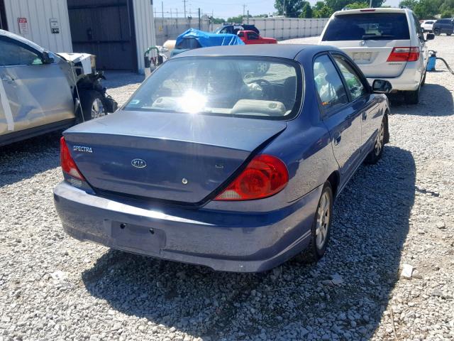 KNAFB121625187537 - 2002 KIA SPECTRA BA BLUE photo 4