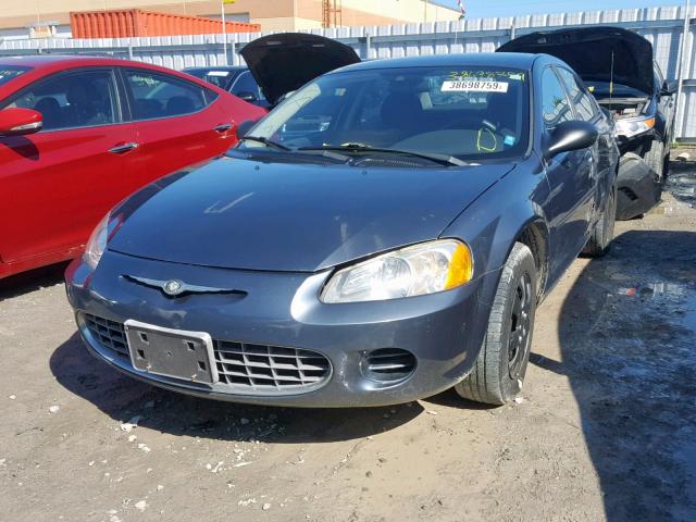 1C3EL46R72N182560 - 2002 CHRYSLER SEBRING LX BLUE photo 2