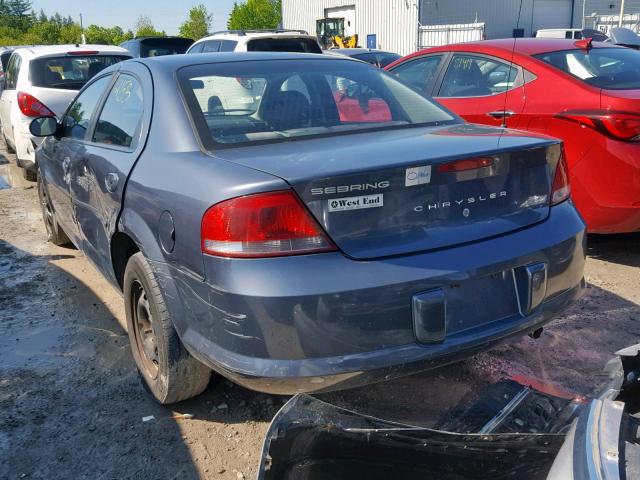 1C3EL46R72N182560 - 2002 CHRYSLER SEBRING LX BLUE photo 3