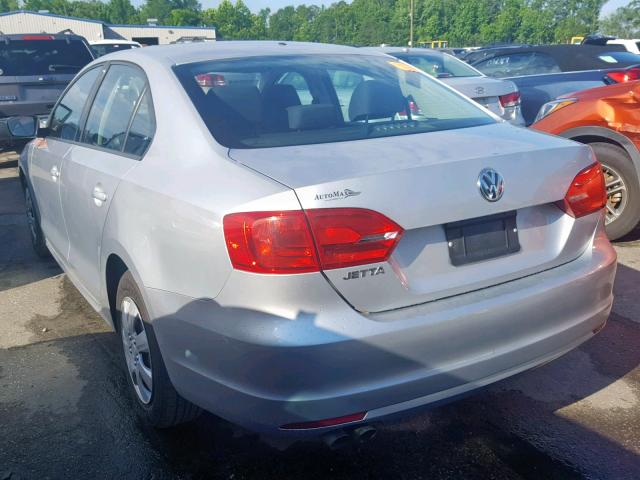 3VW2K7AJ7BM380406 - 2011 VOLKSWAGEN JETTA BASE 银色 照片 3