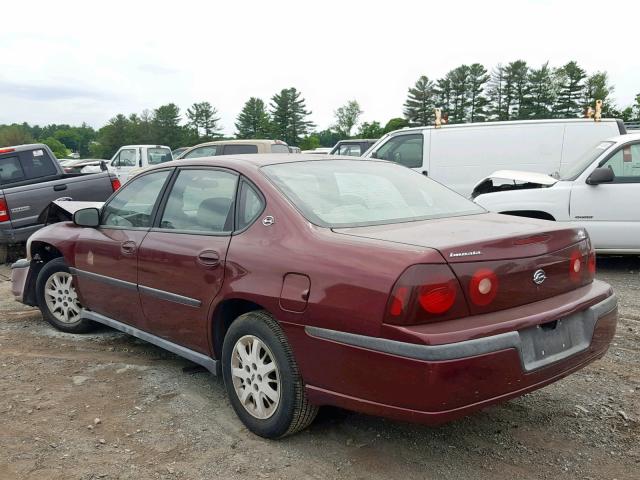 2G1WF52E019165013 - 2001 CHEVROLET IMPALA BURGUNDY photo 3