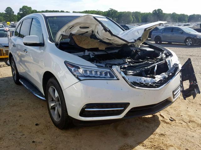 5FRYD4H23FB007425 - 2015 ACURA MDX WHITE photo 1