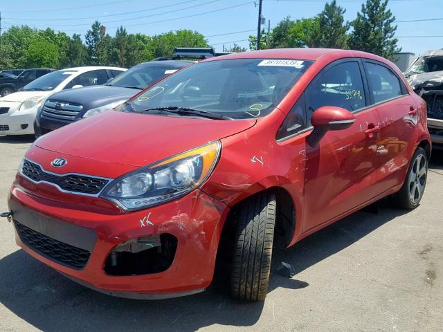 KNADN5A36D6162062 - 2013 KIA RIO EX RED photo 2