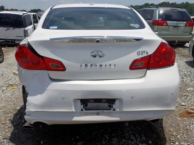 JN1CV6AR5DM753586 - 2013 INFINITI G37 WHITE photo 9