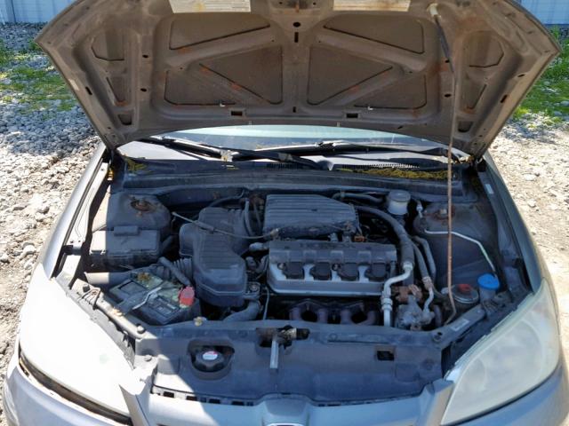 2HGES164X4H937702 - 2004 HONDA CIVIC DX SILVER photo 7