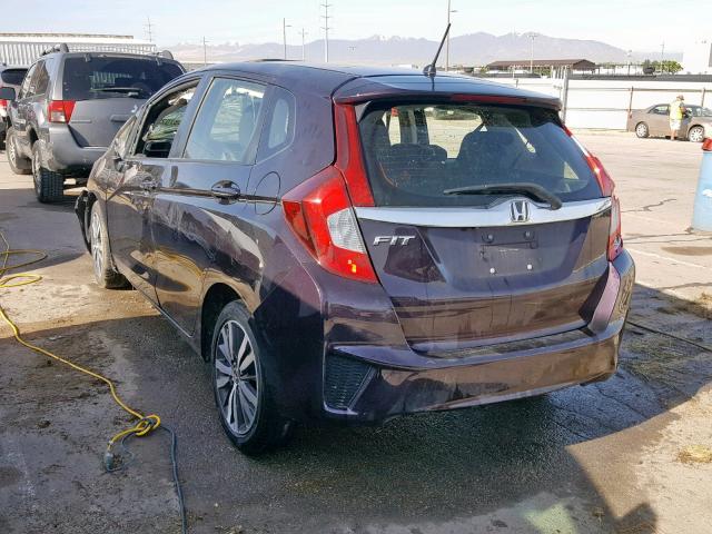 JHMGK5H73HS001696 - 2017 HONDA FIT EX PURPLE photo 3