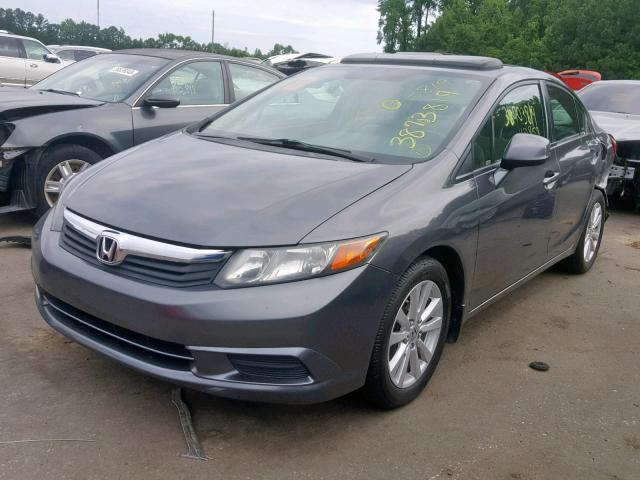 2HGFB2F94CH549661 - 2012 HONDA CIVIC EXL GRAY photo 2