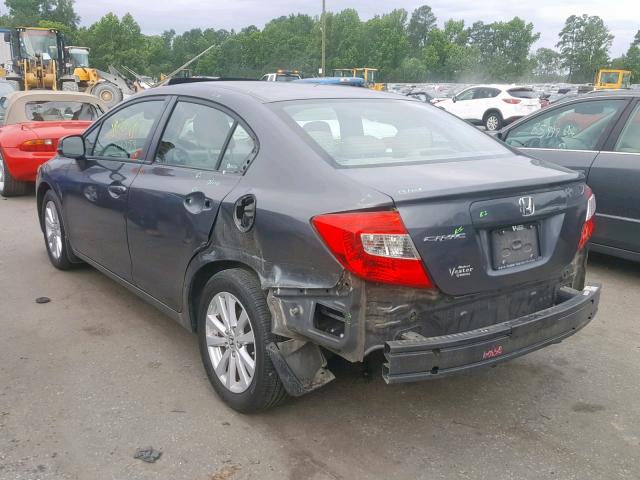 2HGFB2F94CH549661 - 2012 HONDA CIVIC EXL GRAY photo 3