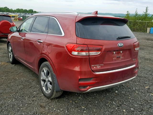 5XYPKDA57JG413734 - 2018 KIA SORENTO SX RED photo 3