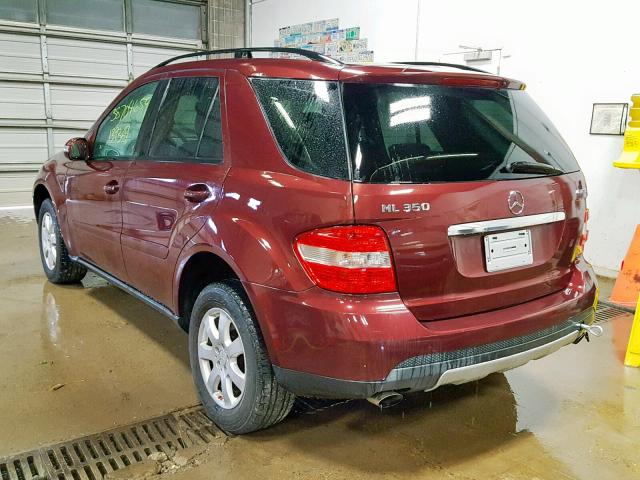 4JGBB86E17A155953 - 2007 MERCEDES-BENZ ML 350 MAROON photo 3